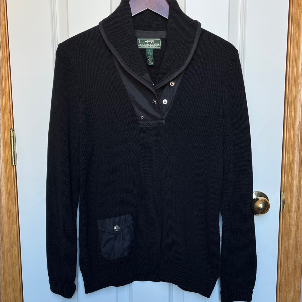 Sophisticated Black Cowl Neck Sweater by LRL